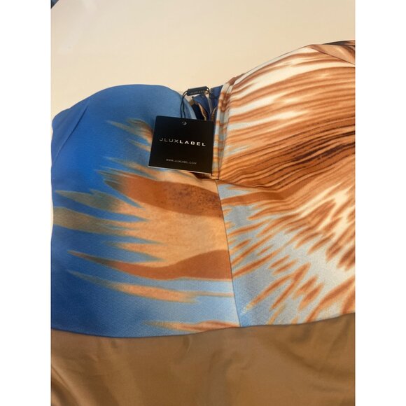 JLux Label Tropical One-Piece Swimsuit With Plunge Neckline NWT - Picture 6 of 9